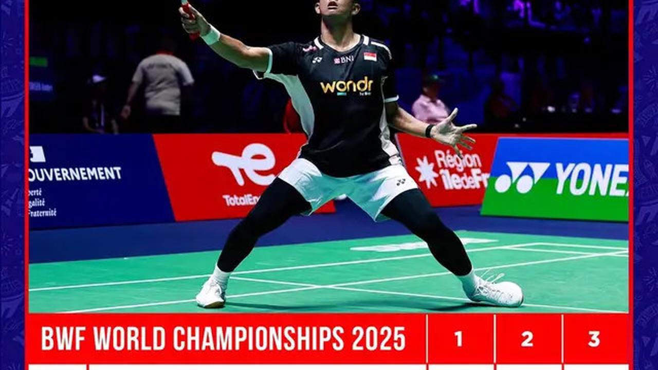 Hasil Kejuaraan Dunia Bulutangkis 2025: Anthony Ginting Tersingkir, 6 Wakil Indonesia Menyusul Gregoria Mariska Tunjung