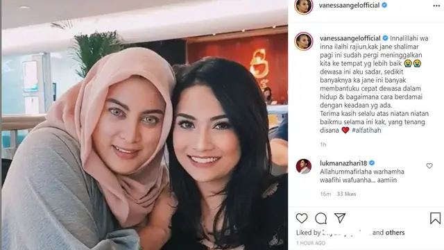Unggahan Vanessa Angel tentang Jane Shalimar. (Instagram/ vanessaangelofficial)
