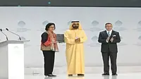 Menkeu Sri Mulyani Indrawati mendapatkan Penghargaan Menteri Terbaik di Dunia (Best Minister in the World Award) di World Government Summit yang berlangsung di Dubai, Uni Arab Emirates.(Dok Kemenkeu)
