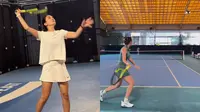 7 Potret Luna Maya Main Tenis Setelah Sahur dan Ngabuburit, Enerjik Meski Puasa