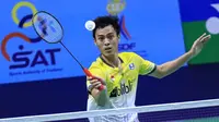 Penampilan Shesar Hiren Rustavito pada babak pertama Thailand Masters 2020, Rabu (22/1/2020). (PBSI)