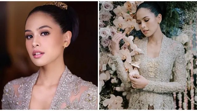 6 Potret Detail Busana dan Makeup Maudy Ayunda di Rangkaian Acara Pernikahan