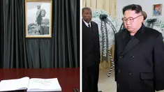  Foto yang dirilis kantor berita KCNA di Pyongyang pada 29 November 2016. Pemimpin Korea Utara Kim Jong Un mengunjungi kedutaan Kuba untuk mengungkapkan belasungkawa atas mendiang pemimpin Kuba Fidel Castro. (Reuters/KCNA)