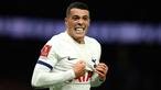 Pemain Tottenham Hotspur Pedro Porro melakukan selebrasi usai mencetak gol ke gawang Burnley pada pertandingan sepak bola putaran ketiga Piala FA di Tottenham Hotspur Stadium, London, Inggris, Jumat (5/1/2024). (AP Photo/Ian Walton)