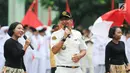 Pasha Ungu yang merupakan purna paskibraka tampil menyanyi saat aksi teatrikal oleh purna paskibraka 2017 di PPPON Cibubur, Jakarta Timur, Rabu (23/8). (Liputan6.com/Yoppy Renato)