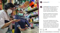 Tangkapan layar Instagram Menteri Keuangan Sri Mulyani Indrawati mengunjungi Pasar Santa di Kebayoran Jakarta.