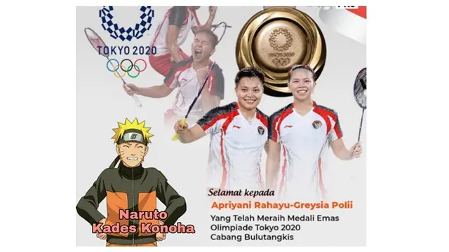 6 Ucapan Selamat ala Netizen Untuk Greysia Polii dan Apriyani Rahayu Ini Kreatif