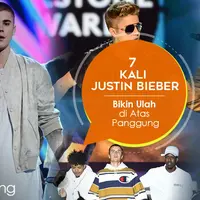 Perilaku mencengangkan Justin Bieber di atas panggung (Desain: Nurman Abdul Hakim/Bintang.com)
