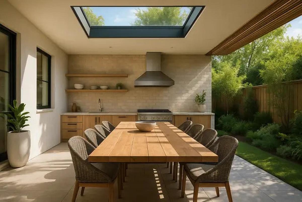 10 Model Dapur Semi Outdoor Belakang Rumah 2025, Nyaman Buat Masak