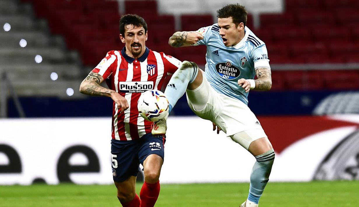 Hasil imbang ini memutus torehan apik empat kemenangan beruntun Los Rojiblancos di La Liga. (AP Photo/Jose Breton)