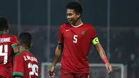 Nurhidayat Haji Haris menjadi kapten Timnas Indonesia U-19 di ajang Piala AFF U-19 2018.. (Bola.com/Aditya Wany)
