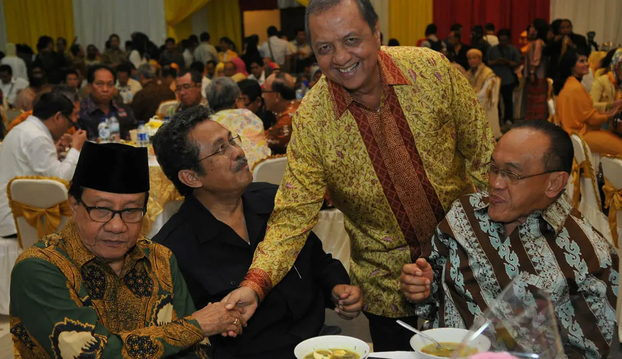 Dalam kesempatan itu, ARB juga menyindir  kader-kader Golkar yang dinilainya tega memutus tali persaudaraan hanya karena beda sikap politik, Jakarta, Rabu (20/8/14). (Liputan6.com/Johan Tallo)