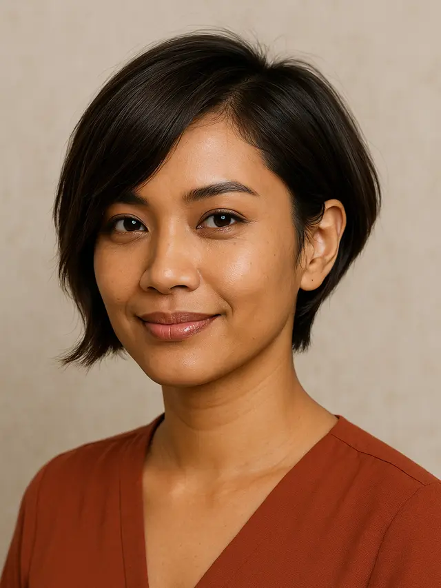 Model Rambut Bixie Cut 2025 untuk Potongan Pendek Trendy/Ilustrasi gambar AI