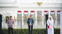 Presiden Joko Widodo (Jokowi) melepas Kirab Merah Putih dari depan Istana Merdeka bersama ulama karismatik Habib Luthfi bin Ali bin Yahya dan Kapolri Jenderal Listyo Sigit Prabowo, Minggu (28/8/2022)pagi. (Ist)