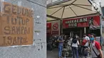 Sebuah pemberitahuan penutupan tertempel di dinding Kawasan Pasar Tanah Abang, Jakarta, Senin (6/4/2020). Pemerintah Provinsi DKI Jakarta memperpanjang penutupan sementara Pasar Tanah Abang hingga 19 April 2020 sebagai bentuk pencegahan penyebaran corona COVID-19. (Liputan6.com/Herman Zakharia)