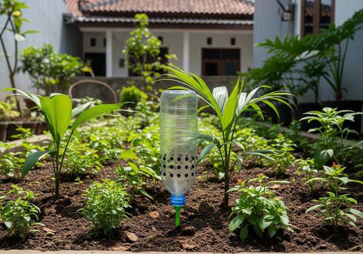 8 Ide Kebun di Halaman dengan Pengairan Otomatis dari Botol Bekas yang Ramah Lingkungan