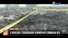 Tiga orang anak lelaki di Bekasi menderita luka bakar karena limbah B3 saat bermain bola di lahan kosong.