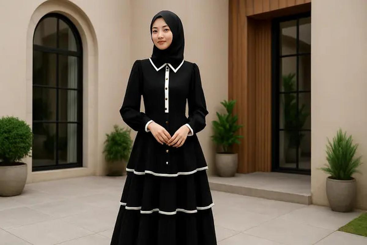 Inspirasi Dress Hitam Berlayer yang Bikin Penampilan Makin Anggun dan Elegan