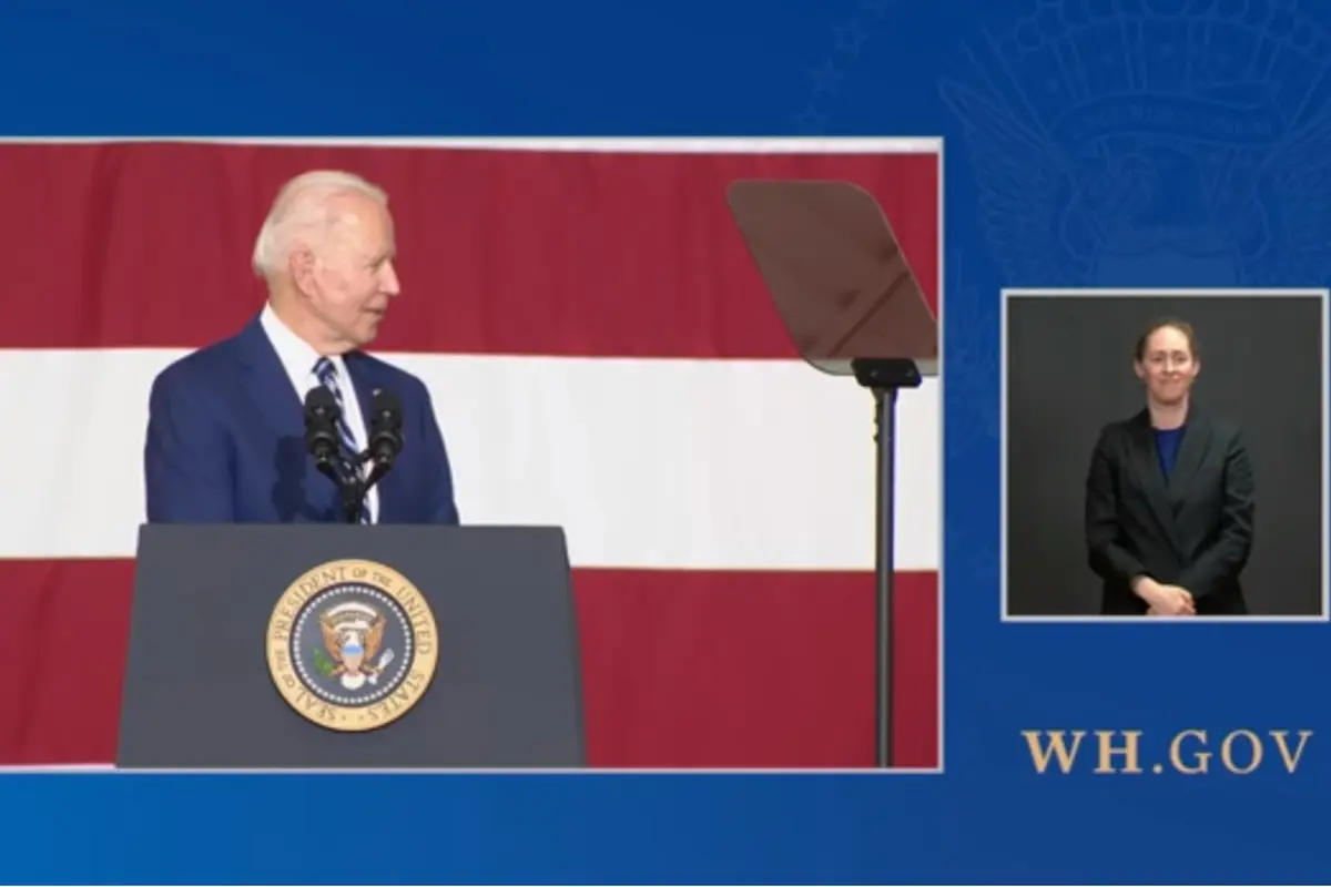 Presiden AS Joe Biden di pangkalan militer Virginia.
