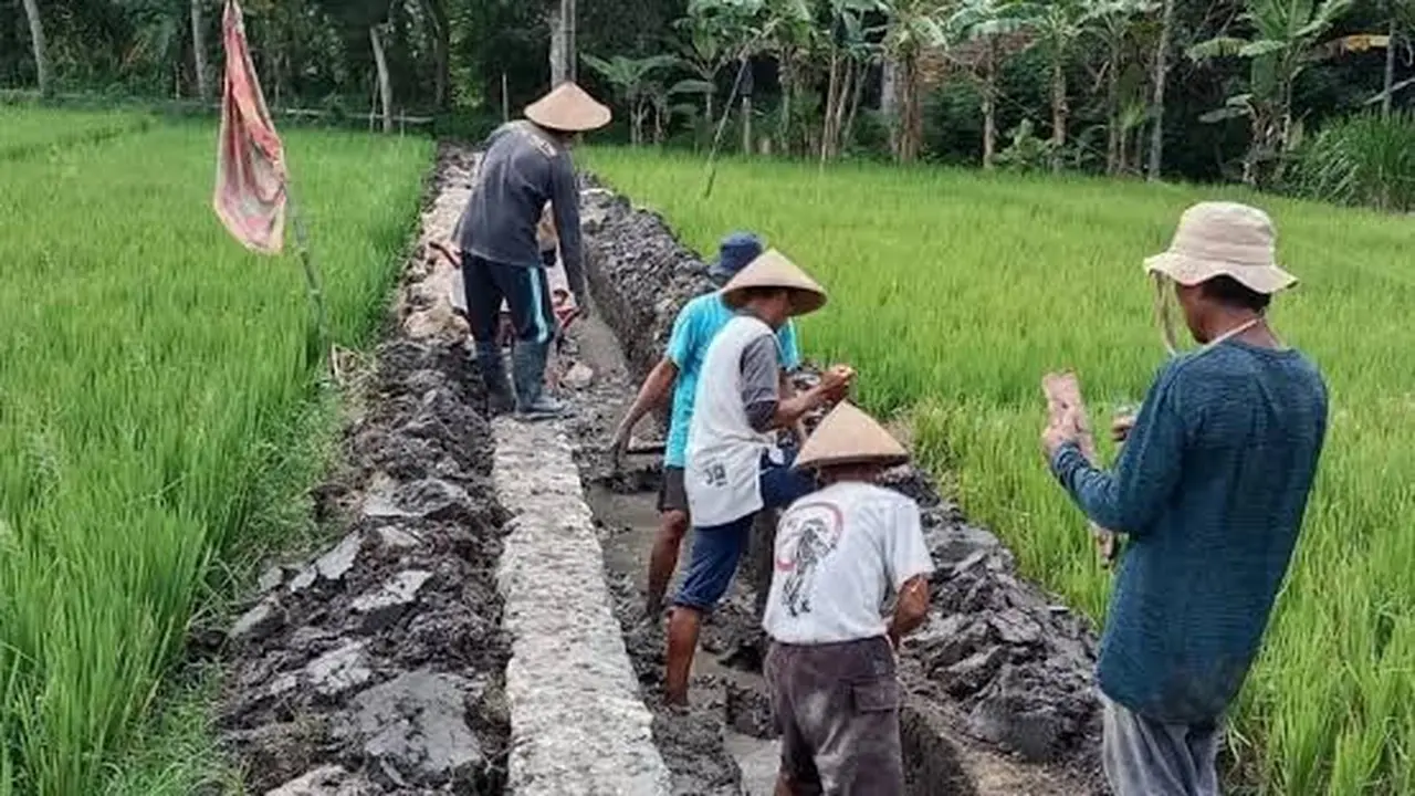 Dongkrak Hasil Pertanian, Desa Loh Sumber Kukar Gencar Bangun Jaringan Irigasi