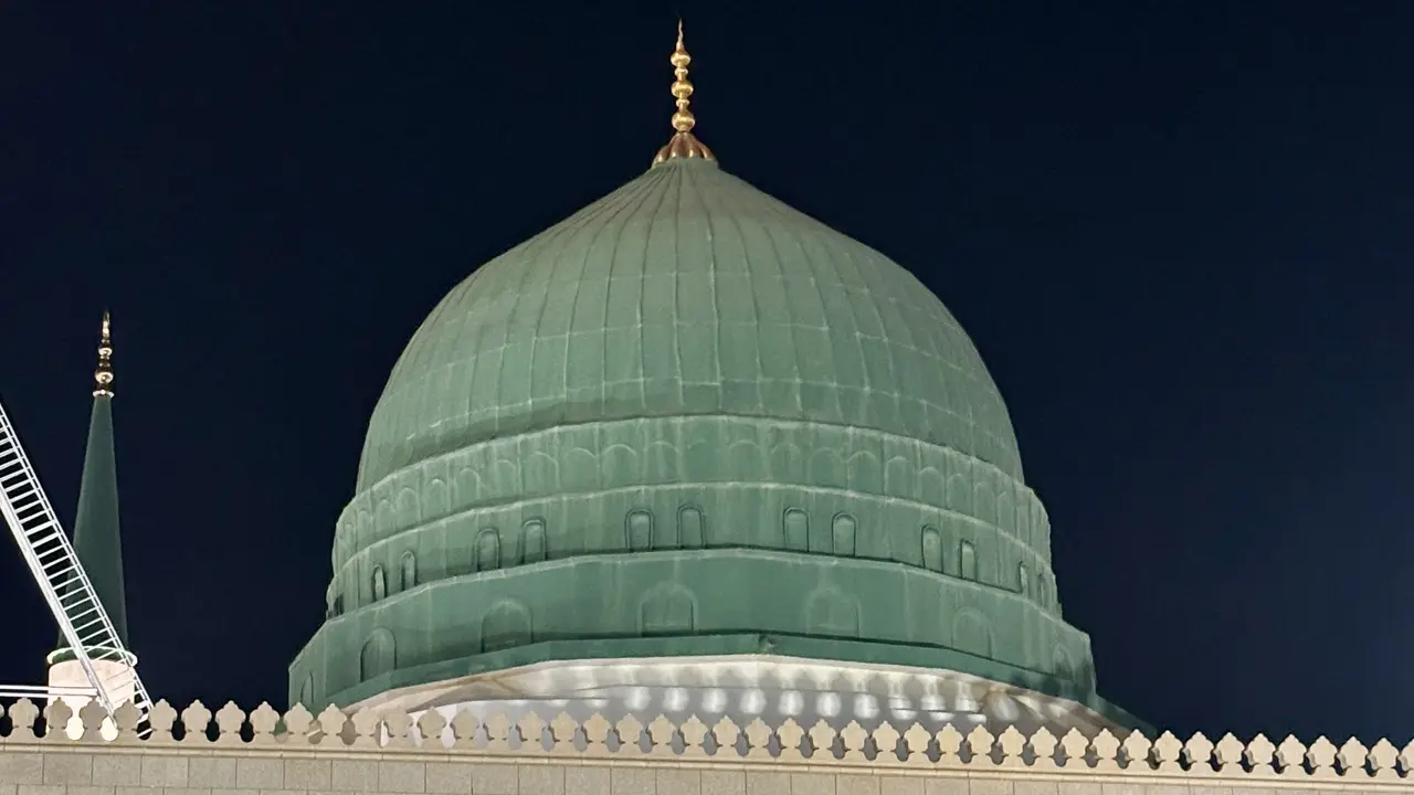 Kubah hijau penanda Raudhah di Masjid Nabawi, Madinah. (Asnida Riani/Liputan6.com/Media Center Haji)