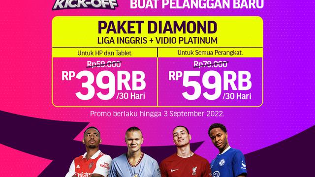 Jangan Ketinggalan, Nikmati Diskon Langganan Paket Liga Inggris Vidio Khusus Anda Pengguna Baru