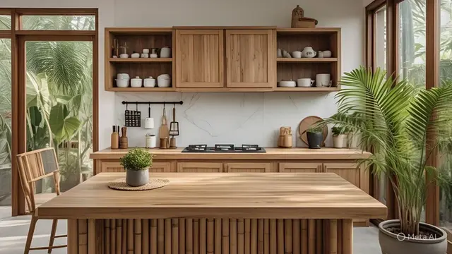 Desain Dapur Islami Semi Terbuka Hijau