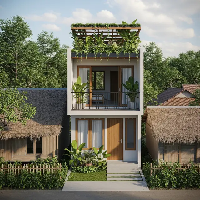 Inspirasi Rumah Kecil di Desa dengan Konsep Tropis Modern