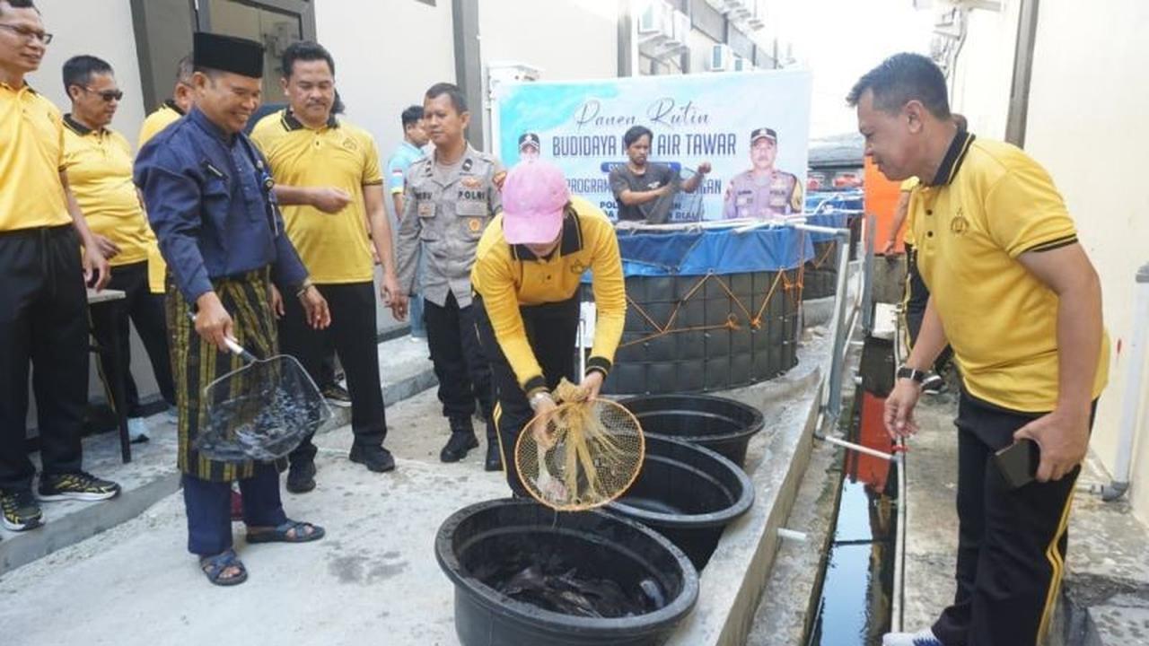 Polres Karimun Panen Ikan dan Sayuran, Perkuat Ketahanan Pangan Nasional