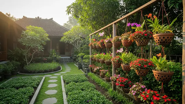 Inspirasi Halaman Rumah Kampung dengan Kebun Bunga/AI Generated