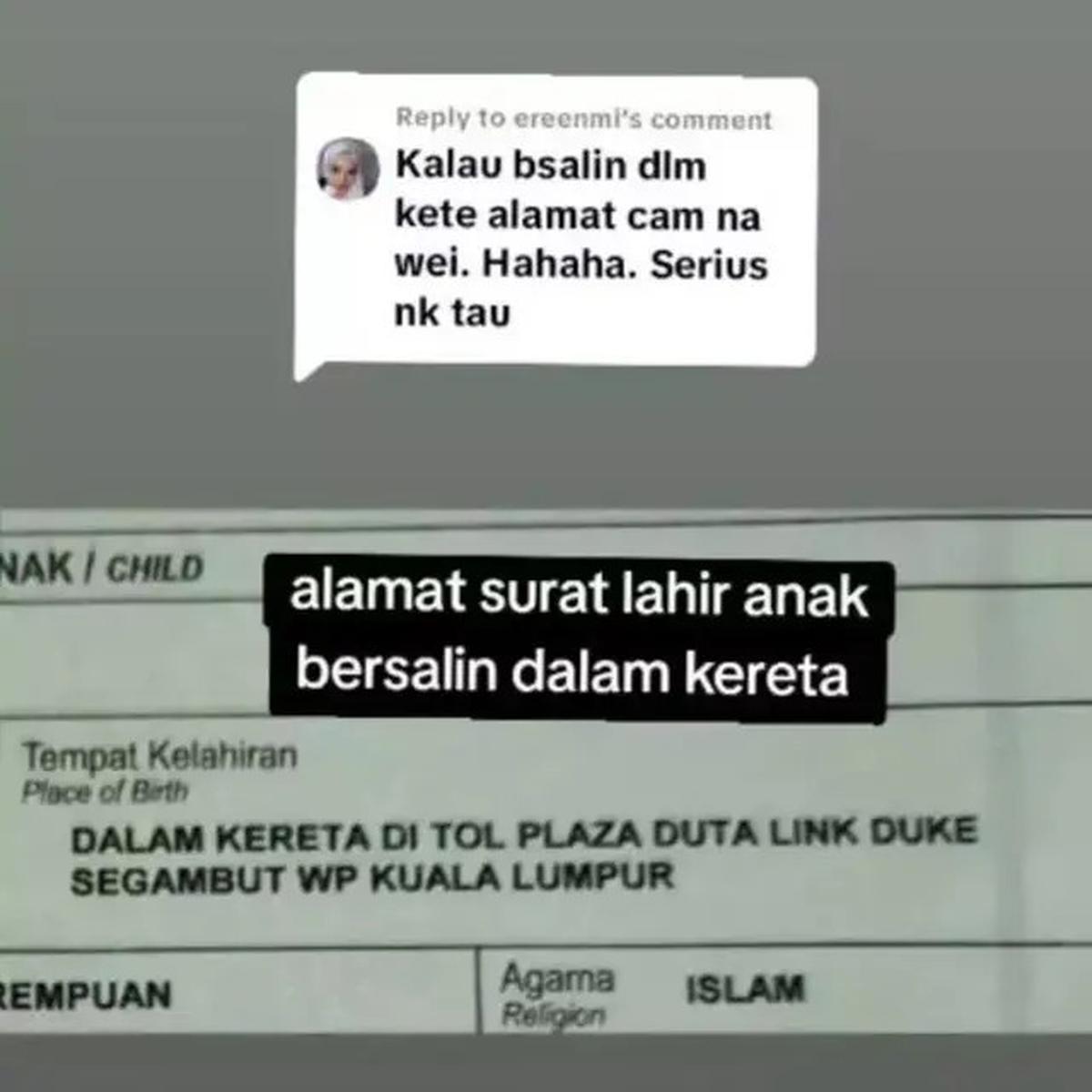Wanita Melahirkan di Mobil Saat Perjalanan ke Rumah Sakit, Tempat Kelahirannya di Akte Jadi Sorotan