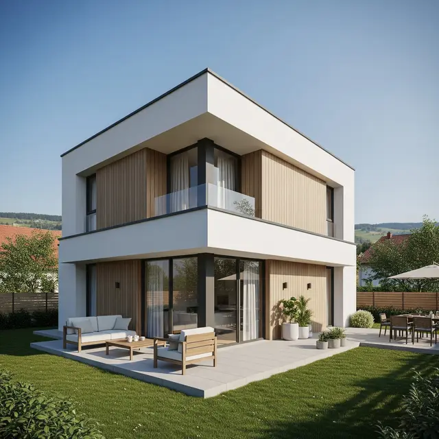 Model Rumah 2 Lantai di Desa (Gemini AI)