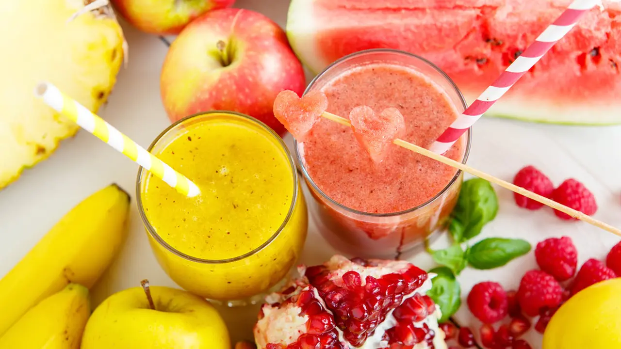 minuman buah semangka nanas smoothies