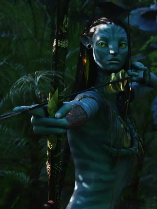 Penampilan karakter Neytiri di film Avatar yang rilis tahun 2009. Pemilik nama Zoë Yadira Saldaña Nazario ini kembali memerankan karakter Neytiri dalam film Avatar 2: The Way of Water. (Instagram/@avatar)