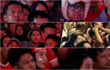 FOTO: Wajah-Wajah Tegang dan Cemas Para Penonton Saat Nobar Semifinal Indonesia Vs Uzbekistan di GBK