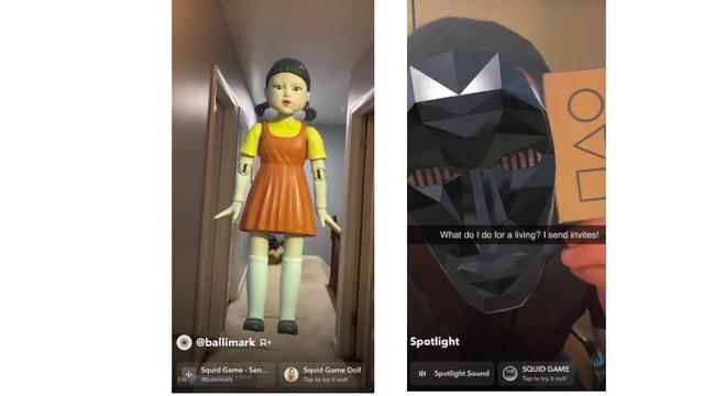 Lensa Squid Game di Snapchat