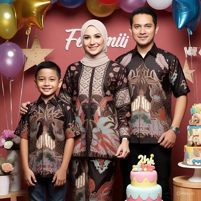 Gamis Batik Sarimbit untuk Pesta Keluarga
