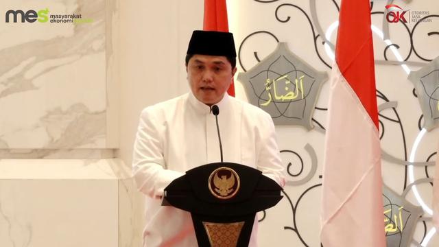 Menteri BUMN sekaligus Ketua Umum Pengurus Pusat MES Erick Thohir acara Peringatan Hari Santri Nasional 2022, Senin (31/10/2022).