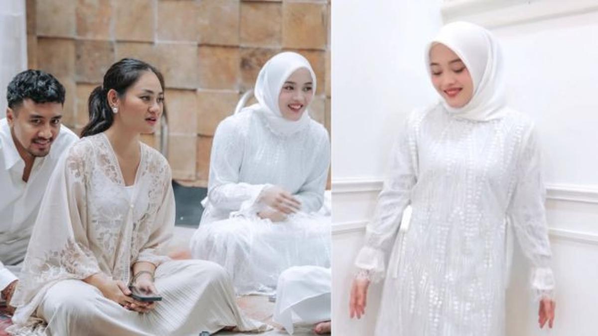 4 Potret Putri Delina di Momen Aqiqah Anak Mahalini dan Rizky Febian, Menawan dengan Gaun Putih