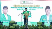 Plt Ketua Umum Partai Persatuan Pembangunan (PPP) Muhamad Mardiono di Gedung Pemuda, Kecamatan Muara Bulian, Kabupaten Batang Hari, Provinsi Jambi (Istimewa)