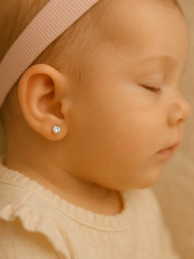 6 Pilihan Model Anting Emas untuk Bayi Baru Lahir Terbaru, Minimalis