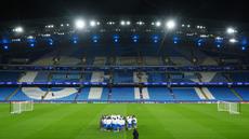 Real Madrid akan melakoni laga sengit pada leg 2 babak 16 besar Liga Champions 2026 melawan Manchester City. (AP Photo/PA/Martin Rickett)