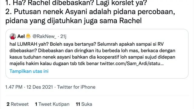 Tanggapan Sam Ardi soal kontroversi Rachel Vennya sopan. (Foto> Dok. Twitter @Sam_Ardi)