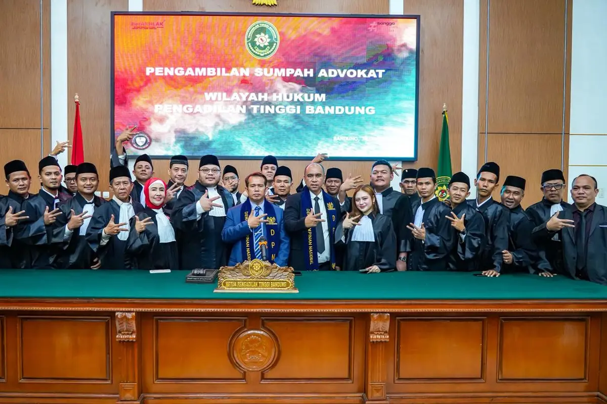 Organisasi advokat, Komite Nasional Advokat Indonesia (KNAI) menggelar penyumpahan advokat di wiilayah hukum Pengadilan Tinggi Bandung, Jawa Barat (Istimewa)
