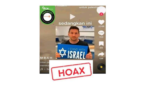 <p>Cek fakta foto Lionel Messi dukung Israel.</p>