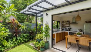 Model Rumah Mungil Tapi Punya Dapur dan Ruang Makan Lega (AI)