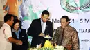 Dalam acara syukuran, PBSI mengundang para pemain, pelatih, mantan pemain, pengurus besar, pengurus provinsi, dan sponsor yang menaungi PBSI, Senin (5/5/14). (Liputan6.com/Faizal Fanani)