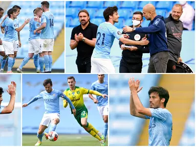 David Silva menjalani laga terakhir bersama Manchester City di Liga Inggris dengan membekuk Norwich City 5 gol tanpa balas. 10 Tahun berseragam Manchester Biru, David Silva telah menyumbangkan 77 gol dan 140 assist dengan raihan 13 trofi juara.