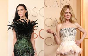 Nicole Kidman dan Demi Moore di Oscar 2026. (dok. Arturo Holmes / GETTY IMAGES NORTH AMERICA / Getty Images via AFP dan Mike Coppola / GETTY IMAGES NORTH AMERICA / Getty Images via AFP)