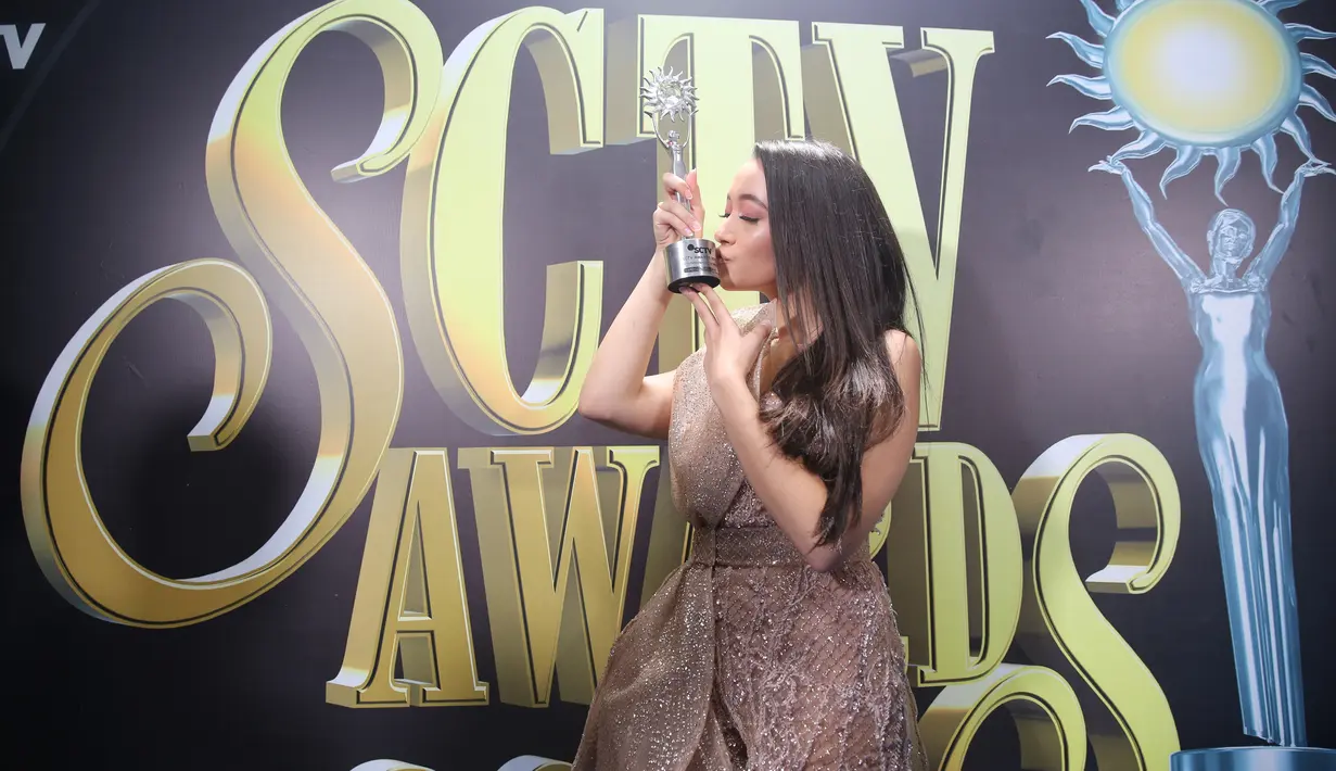 Megan Domani SCTV Awards 2019. (Adrian Putra/Fimela.com)